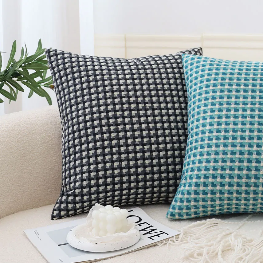 Окрашенная в черную пряжу наволочка для дивана гостиной Funda Cojines De 45x45 чехол