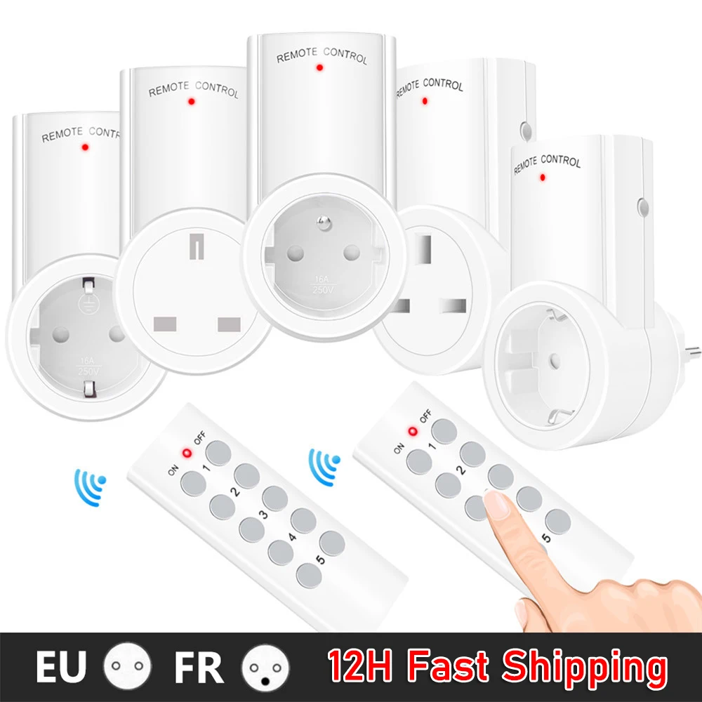 

Wireless Remote Control Smart Socket EU French Plug Wall 433mhz Programmable Electrical Outlet Switch 220V 230V LED Safe Home