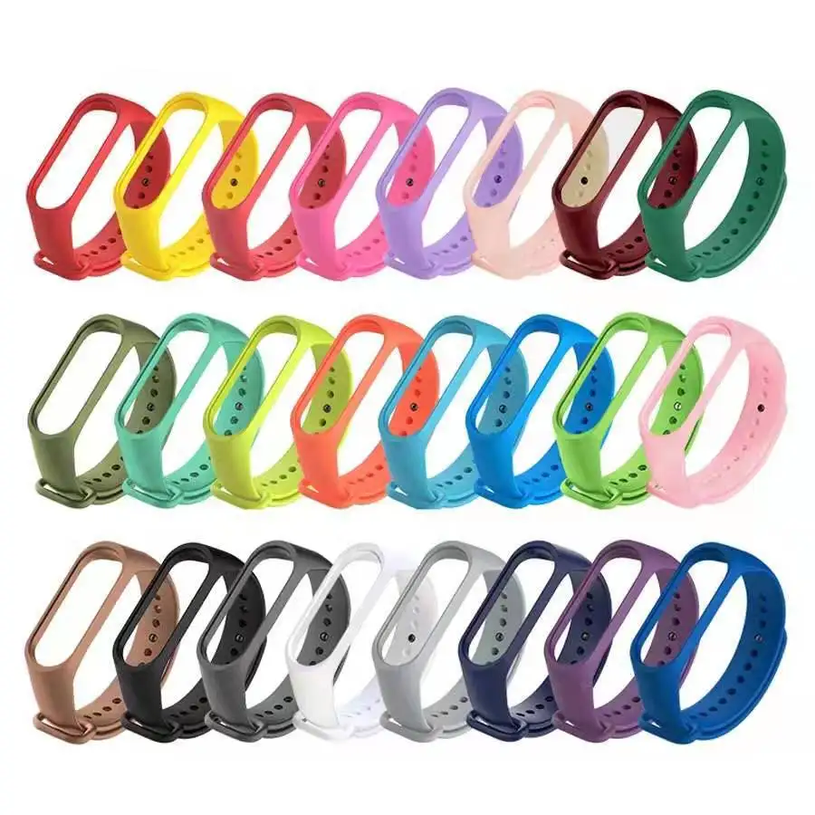 

Strap For Xiaomi Mi Band 6 5 4 3 Silicone Wristband Bracelet Replacement For Xiaomi Band 5 6 MiBand 4 3 Wrist Color Soft Strap