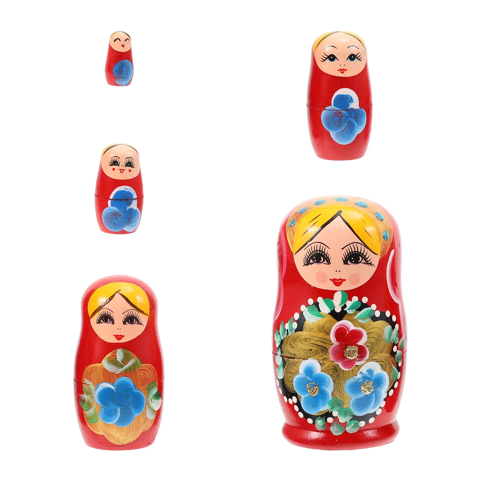 

5 Pcs Table Decorations Matryoshka Painted Toys Crafts Dolls Creative Household Russian Nesting Home Travel