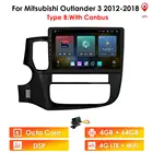 Автомобильный мультимедийный плеер с GPS, 4 ГБ, 64 ГБ, Android 10 для Mitsubishi Outlander 3 2012-2018, только для левого вождения, 2 din, Wi-Fi, 4G, LTE, SWC