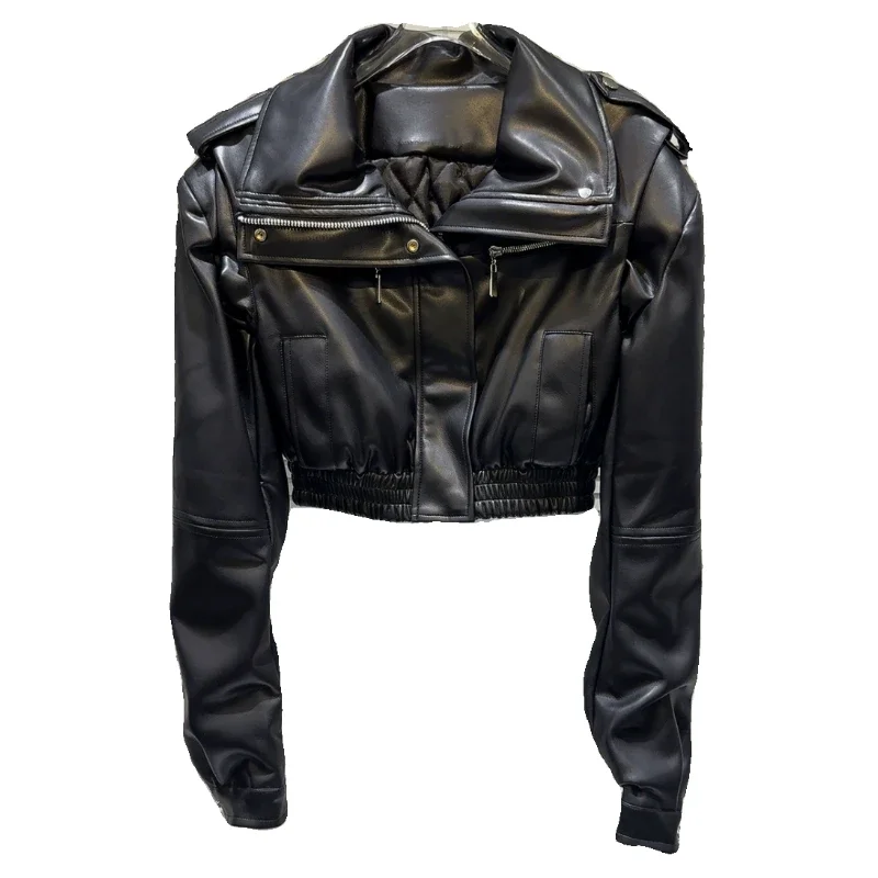 Рисунок 6 - Женская зимняя короткая Стеганая Кожаная куртка