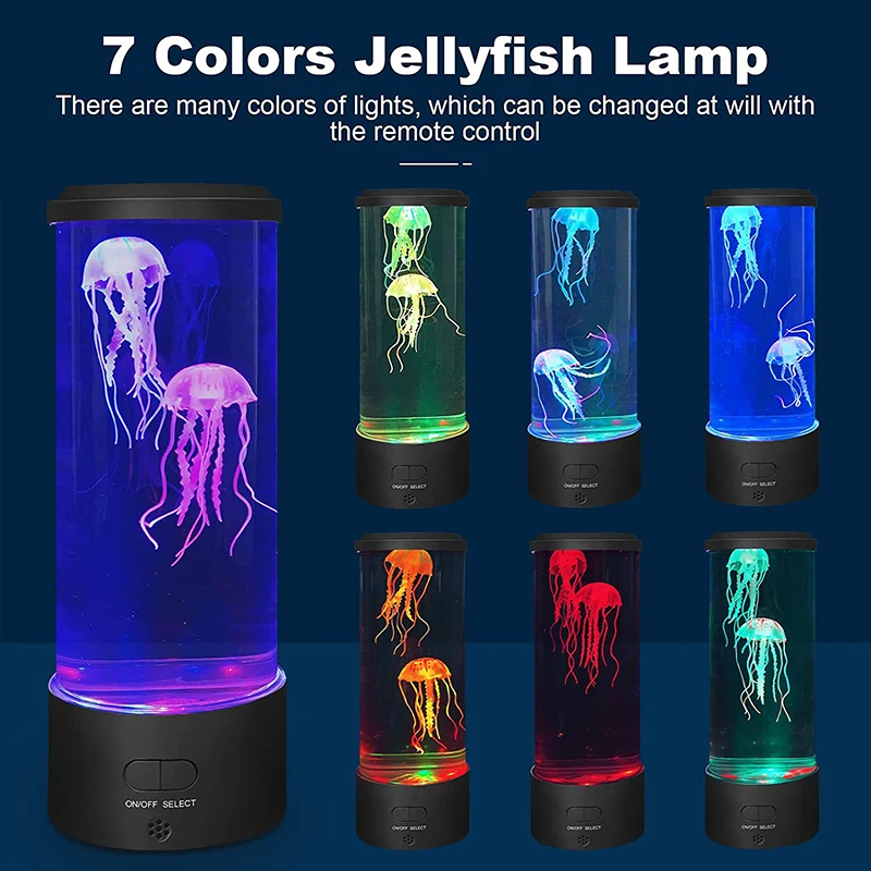 

LED Jellyfish Lamp Aquarium Bedside Night Atmosphere Mood Light Fancy Floating USB night Lights Remote Control Color Changing