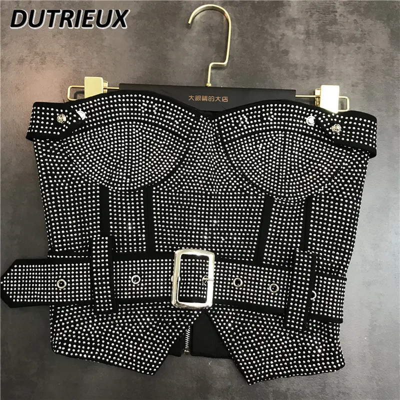 

2023 New Heavy Industry Strapless Top Rhinestone Hot Drilling Belt Sexy Tube Top for Women Fashion Wearing Bottoming Underwear.