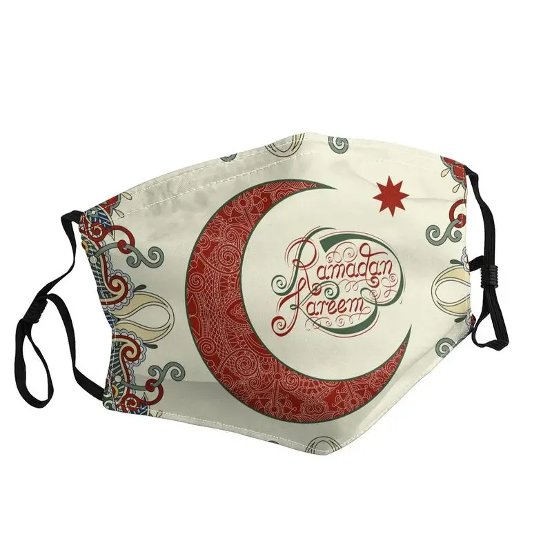 

Washable Ramadan Kareem Eid Mubarak Face Mask Islamic Muslim Party Anti Haze Dustproof Protection Mask Respirator Muffle