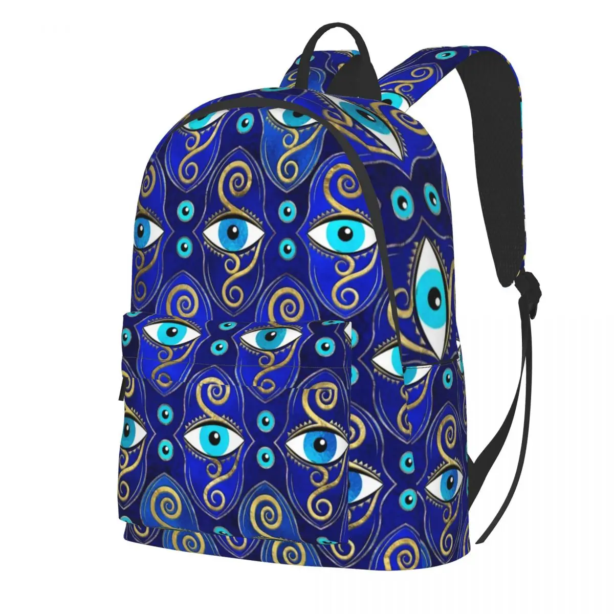 Evil Eye Charm Pattern Backpack Greek Eyes Mati Amulet College Backpacks Women Aesthetic High School Bags Colorful Big Rucksack