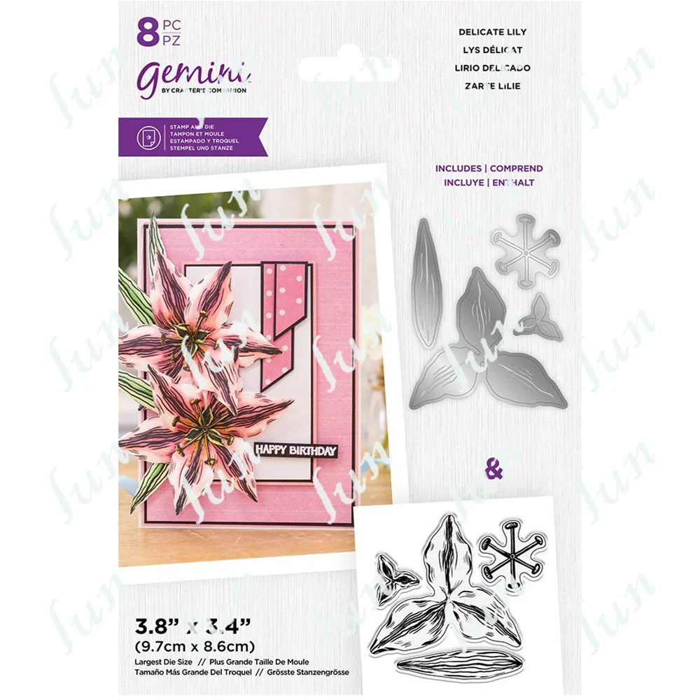 

2022 New Arrival hot sale Delicate Lily Metal Cutting Dies and Stamps for DIY Craft Making Card Diary Decor Scrapbook Handmade