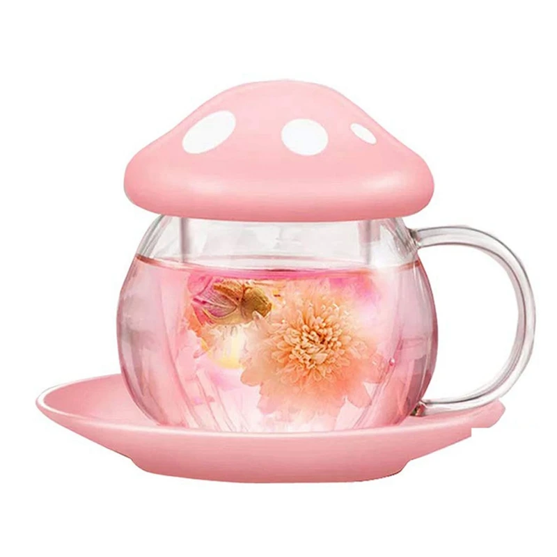 

Glass Coffee Mug With Ceramic Cup Holder Reheatable Milk Cup Afternoon Flower Tea Cup With Glass Filter B