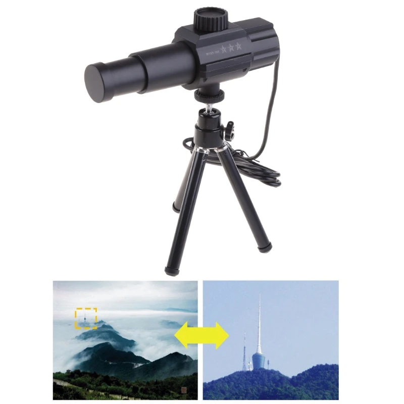 

USB Цифровой телескоп, 2-мегапиксельный микроскоп с зумом 70X, камера для обнаружения движения, Монокуляр с штативом для наблюдения T5UC