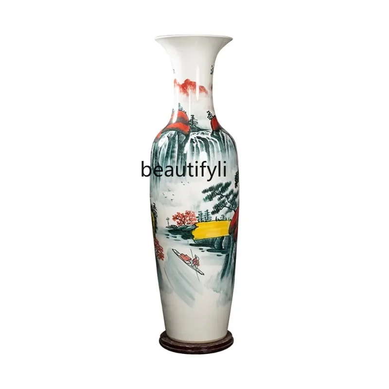

Ceramic Opportunity Knocks Hand-Painted Floor Vase Living Room and Hotel Decorative Decoration Relocation and Opening Gift
