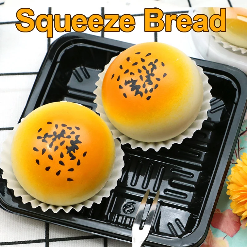 

One Box 2pcs Creative Anti-Stress Toy Breakfast Cake Squeeze Fidget Toys Squishy Play Pranks For Kids Adults Gift J204