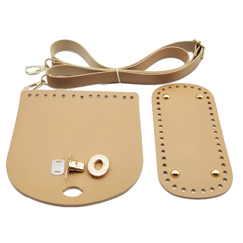 3Pcs/Set Leather Bag Strap Handmade Handbag Woven High Quality Bag Bottoms With Hardware Accessories for DIY Shoulder Handbag