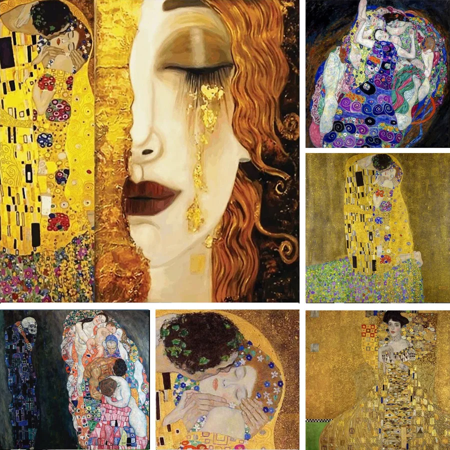 

Алмазная мозаика, классический художник Густав Климт, поцелуй, абстрактная картина, алмазная живопись 5D, «сделай сам», квадратная, круглая в...