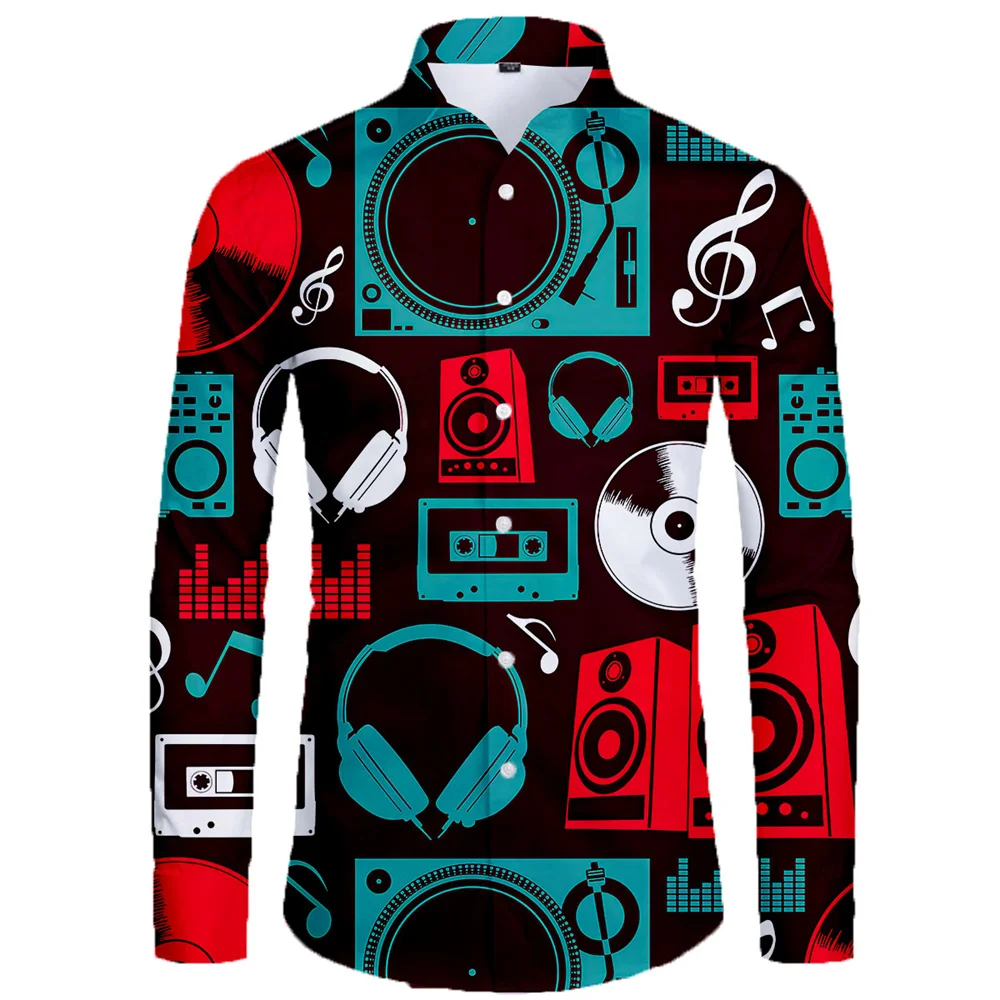 

Мужская рубашка с длинным рукавом и цветочным принтом, размеры до 5XL