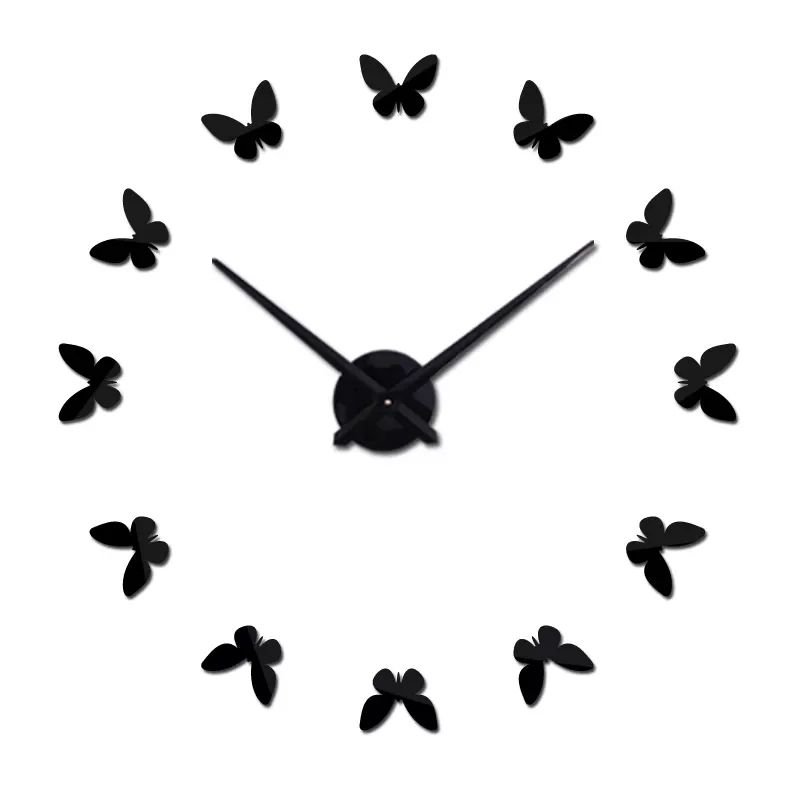 

NEW 2019 hot sale 3d diy clock watch Living Room Quartz Acrylic Mirror effect home decoration Wall Stickers
