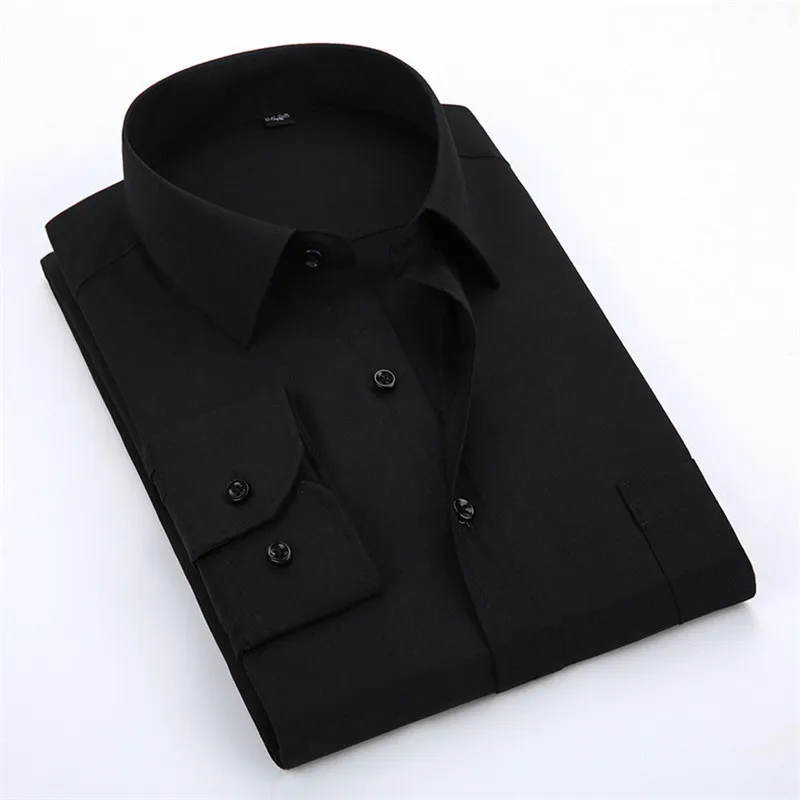 2016 New Arrival Men Casual Shirts Men's Fashion Pure Color Slim Fit Cotton Long Sleeve Turn-down Collar Shirt Size XS- 5XL M001
