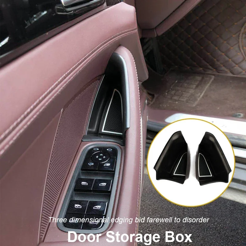 Фото Для Porsche Panamera 971 972 2017-2024 2025: Органайзер-ящик для хранения в дверную ручку автомобиля, держатель для карт и телефона, панель-лоток, автоаксессуары №1