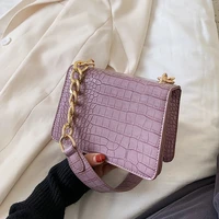 crocodile pattern crossbody messenger bags for women 2022 hit chain female shoulder mini pu leather travel handbags purses