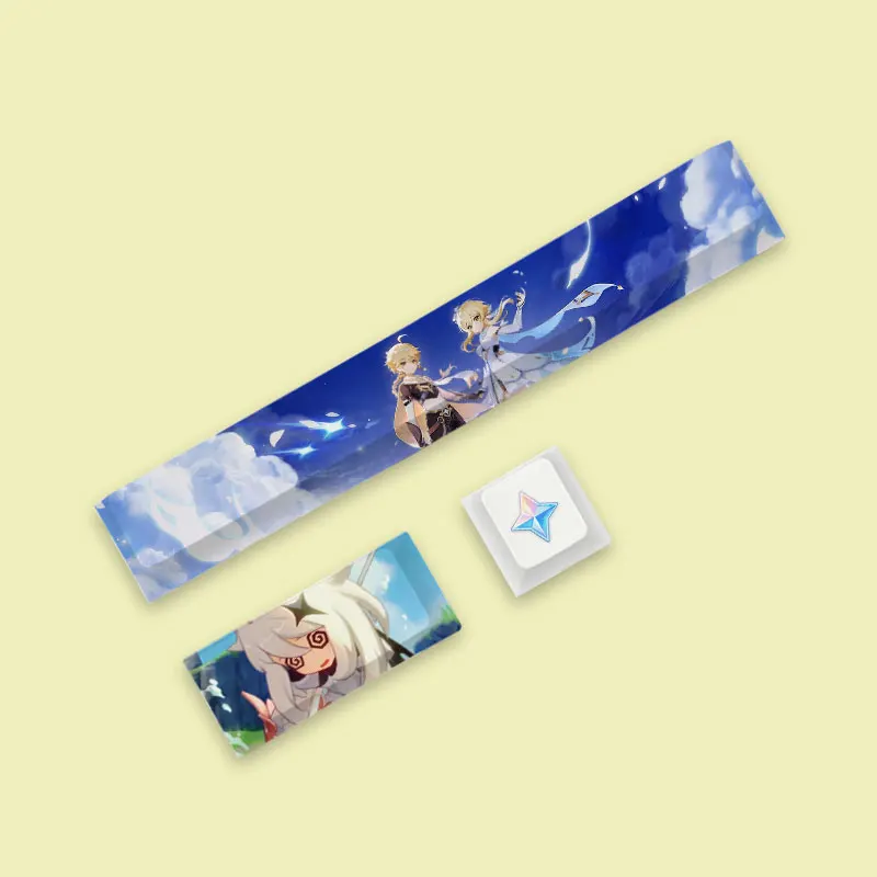 

Anime genshin impact PBT Five sides Dye-subbed keycap Space bar 6.25U ESC Entre key profile keycaps for diy mechanical keyboard