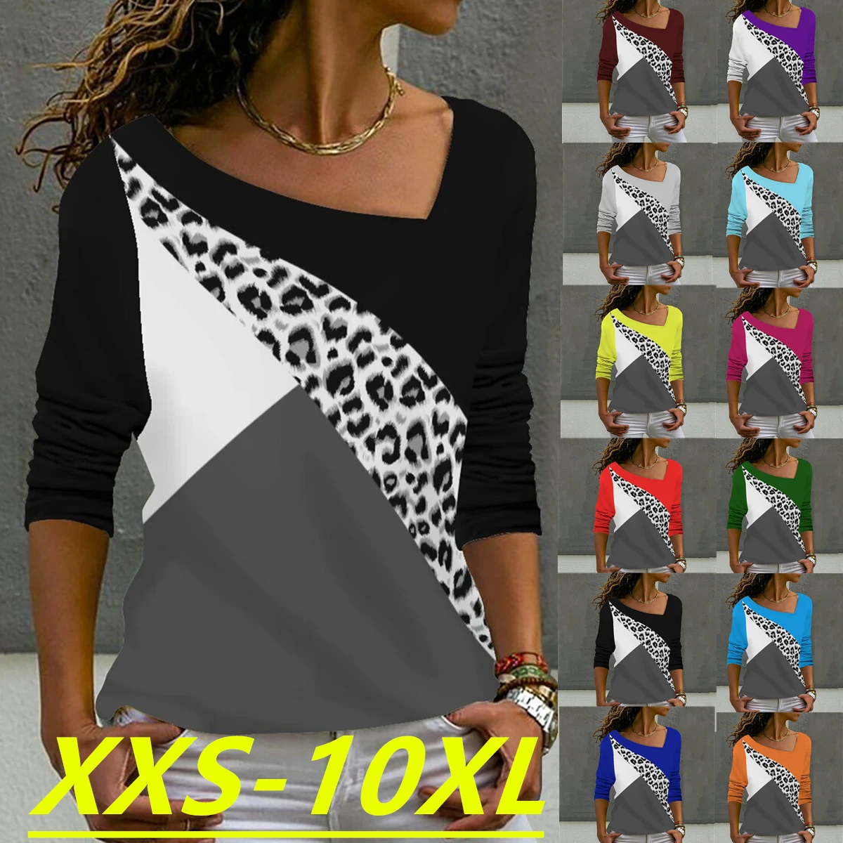 

Осень/Зима 2022 Модный женский геометрический принт с V-образным вырезом и длинным рукавом