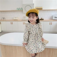2022 baby girls floral dresses vintage child girl flower dress long sleeve baby clothes kids one piece korean children clothing