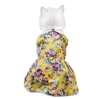 new dog dress soft cotton pet clothing vest fashion sweet floral pubby skirt for small dog teddy chihuahua cat dress hot sale