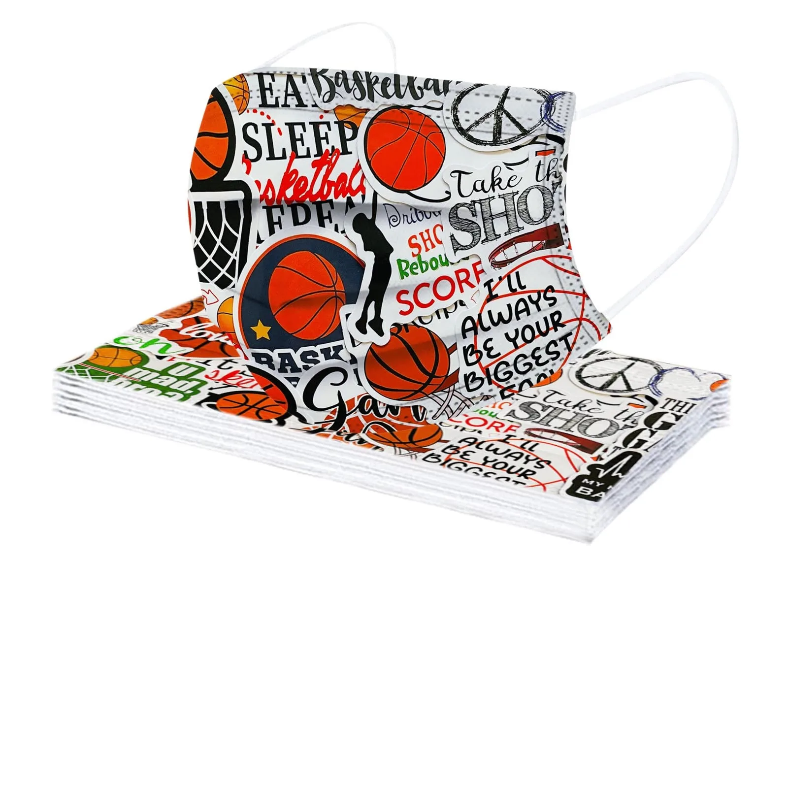 10 шт. детская одноразовая маска для лица с рисунком баскетбола | Тематическая