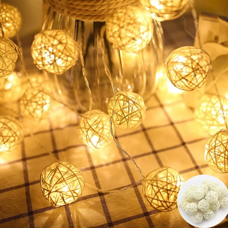 

Wooden fairy string lights vine LED home garland decorations Christmas tree decorations wedding party supplies