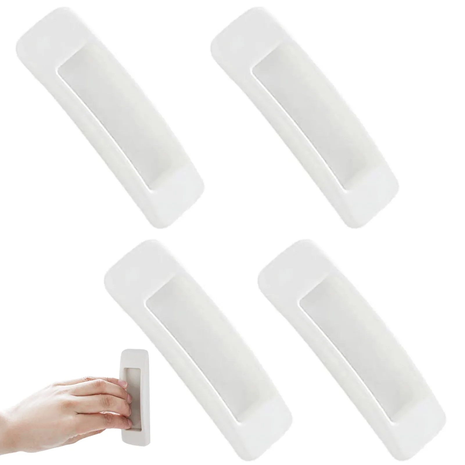 

4Pcs Self-Adhesive Drawer Handles Self-Stick Push Pull Helper Handles Convenient Drawer Knobs Home Supplies Suitable For