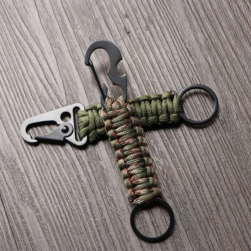 

Outdoor Paracord Rope Keychain EDC Survival Kit Cord Lanyard Military Emergency Key Chain For Hiking Camping 5 Colors Wholesale