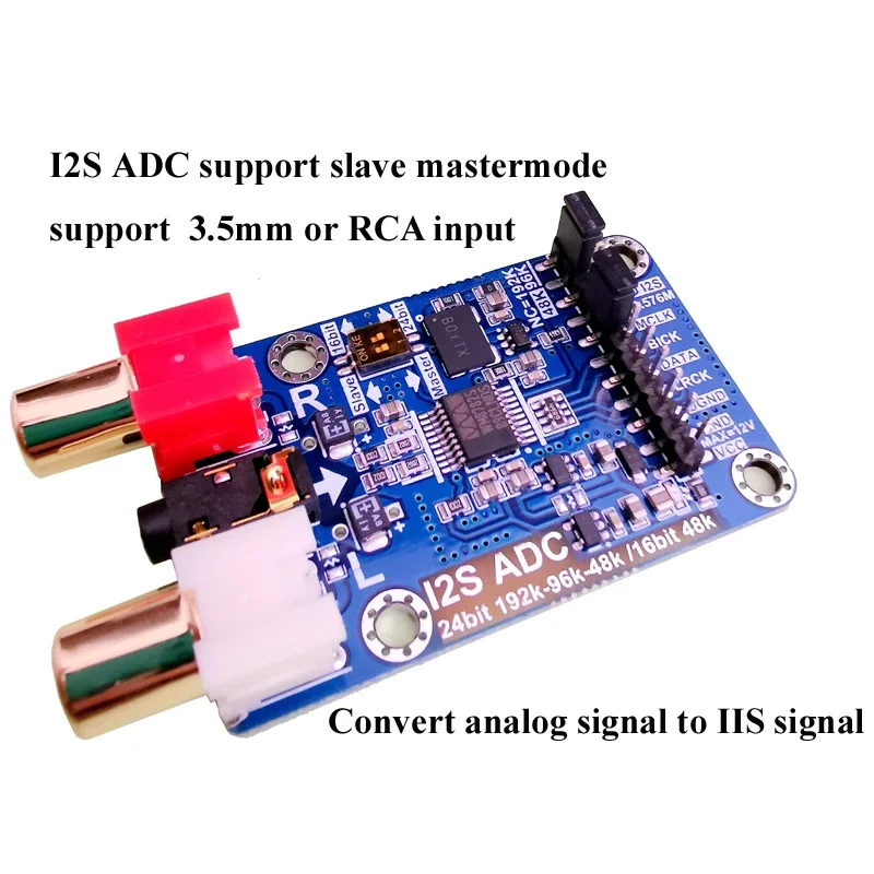Плата разработки Amiyalo IIS ADC Audio I2S модуль карты захвата Master-slave макетная плата 24BIT 192K