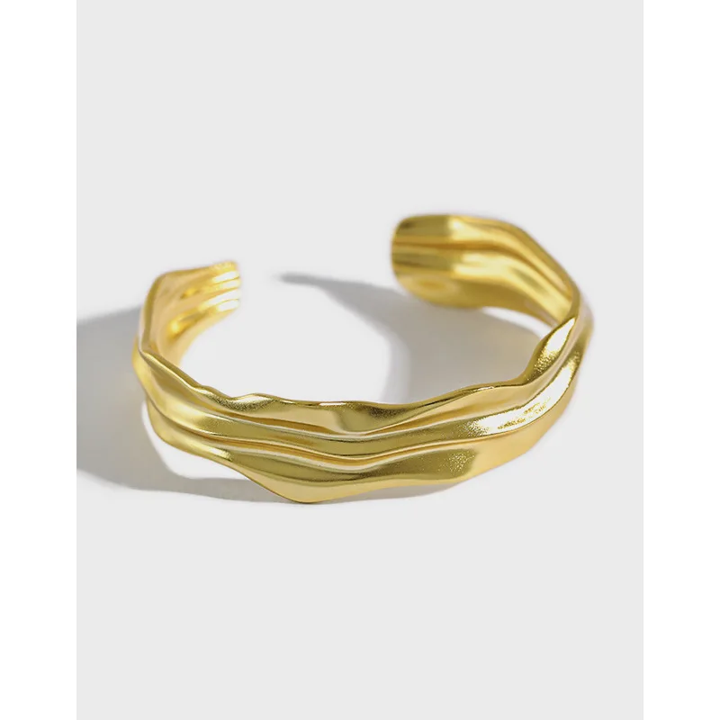 

JitDoo Trendy Luxury Cuff Bracelet for Women Silver/Gold Color Opening Adjustable Hand Accessories Party Daily Jewelry Gift
