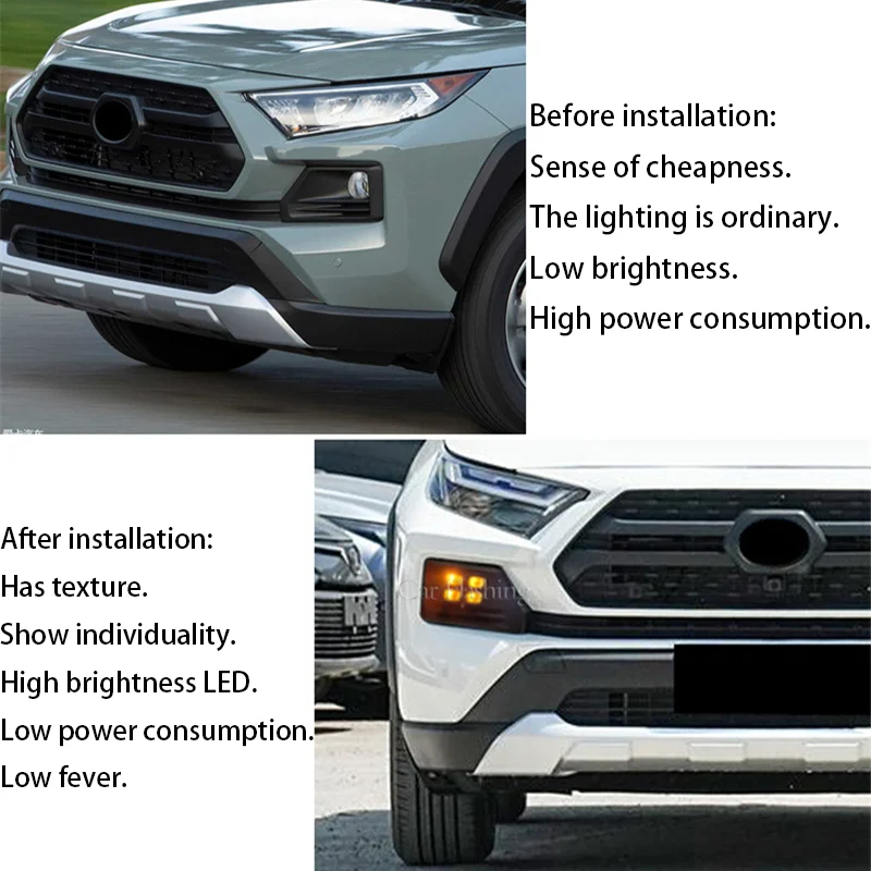 Фото Подходит для указателей поворота Toyota RAV4 Adventure Edition от 2019 до 2023, модификация передних противотуманных фар для фары дальнего света. №3