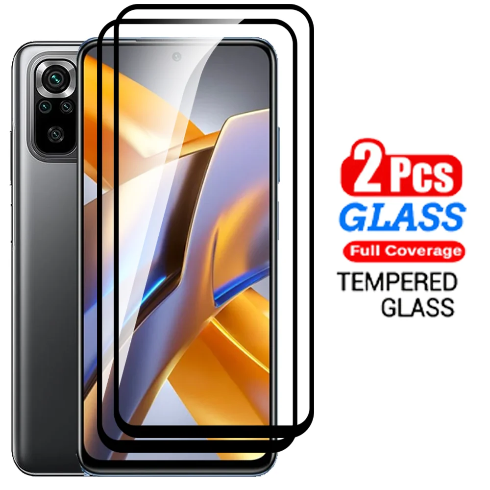 

Стекло с полным покрытием для Xiaomi Poco M5 M5s 4G M4 5G, закаленное стекло для Pocom5 Pocom4, Защита экрана для мобильных телефонов с черными краями, 2 шт.
