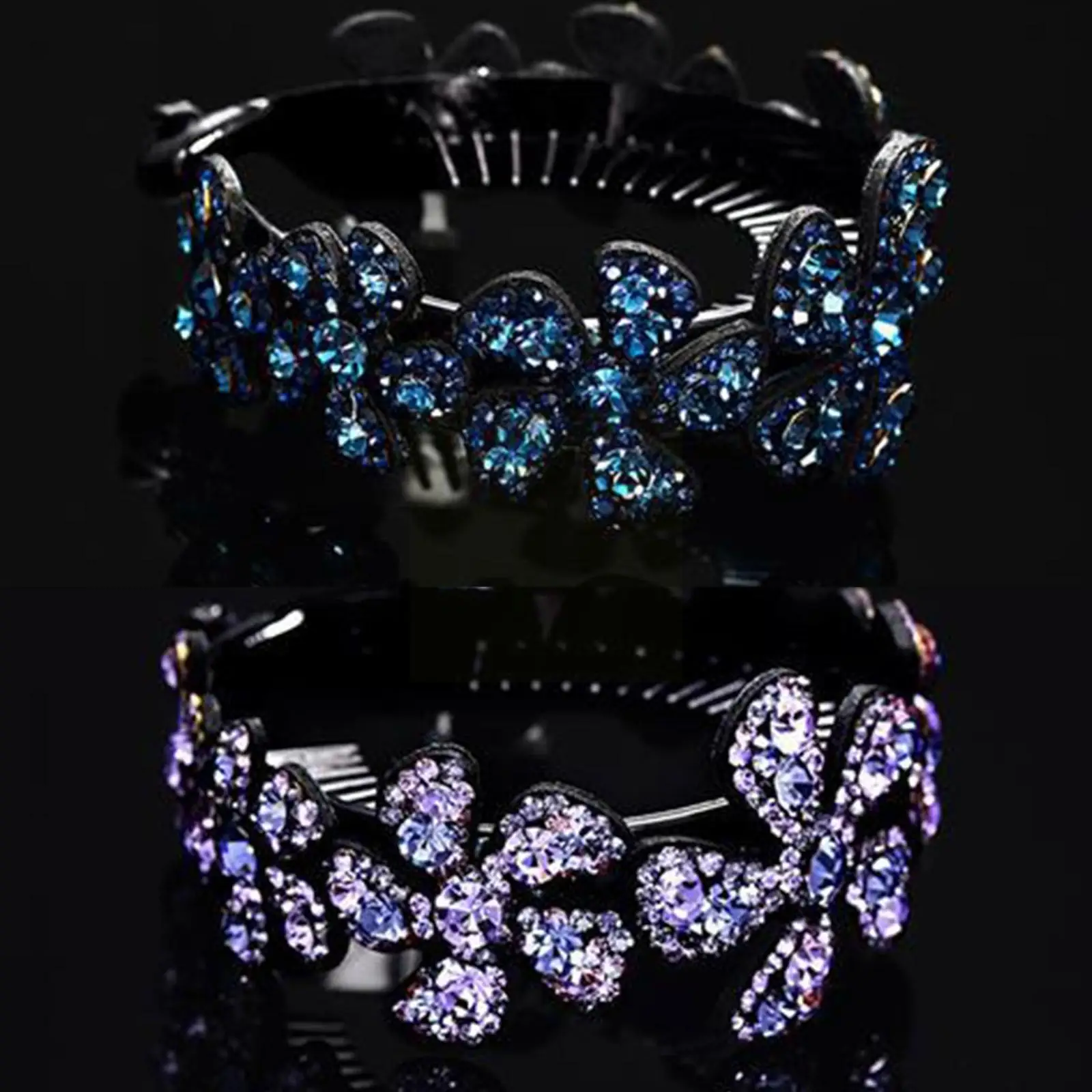 

1PC Women Ponytail Hair Clip Flowers Sparkling Crystal Clip Clips Braided Claws Rhinestone Twist Hair Lazy Stone Bun Hair H E3I0