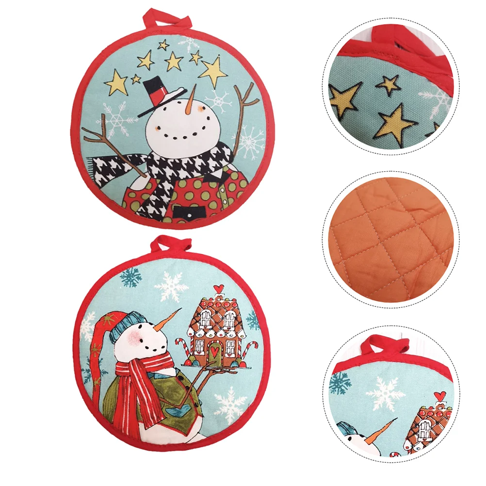 

2pcs Creative Christmas Elements Cotton Cup Pads Mats Placemats (Assorted Color)