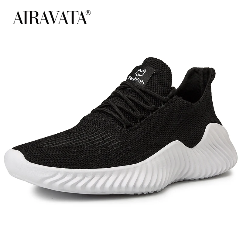 Mens Sneakers Knitted Tennis Shoes Mesh Flat Walking Shoes Anti-skidding Male Footwear Zapatos Deportivos Size 39-46