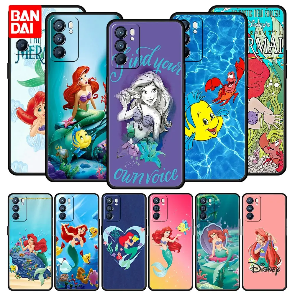 

Cover Case for Oppo A3s A5s A9 A15 A31 A52 A53 A54 A74 A93 A94 F19 Pro 4G Full Japan Style Coque Cell Princess Ariel Disney