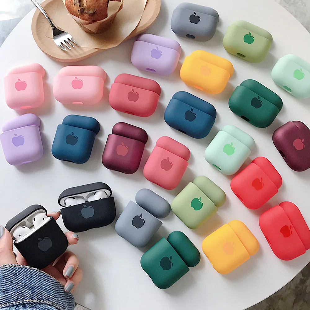 

Cute Solid Color Earphone Case For AirPods Pro 2 1 Cases Hard PC Luxury Matte Texture Protective Cover for AirPod 2 Air Pods