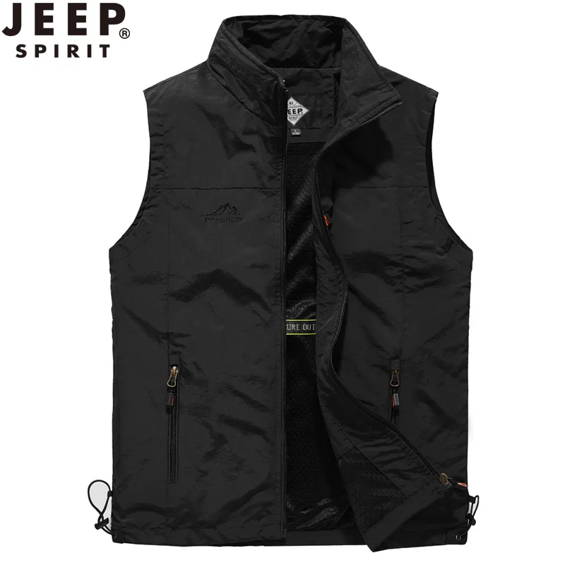Мужской Свободный жилет JEEP SPIRIT однотонный износостойкий недеформируемый
