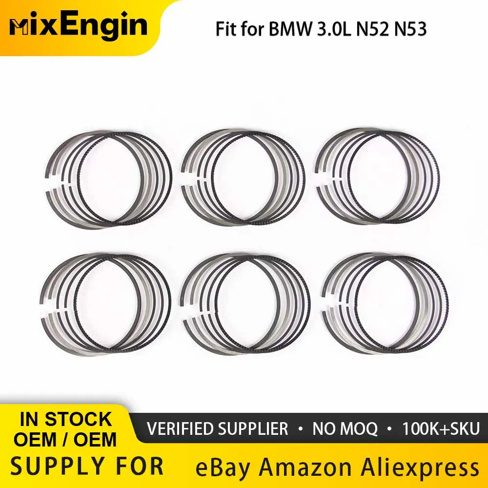 Фото 6 компл. ПОРШНЕВОЕ КОЛЬЦО Φ85mm Fit 3.0 L N51 N52 N53 ДЛЯ 05-13 BMW 125i 328i 528i 330xi X3 Z4 E90 E93 E60 L6 GAS DOHC 3.0L №1
