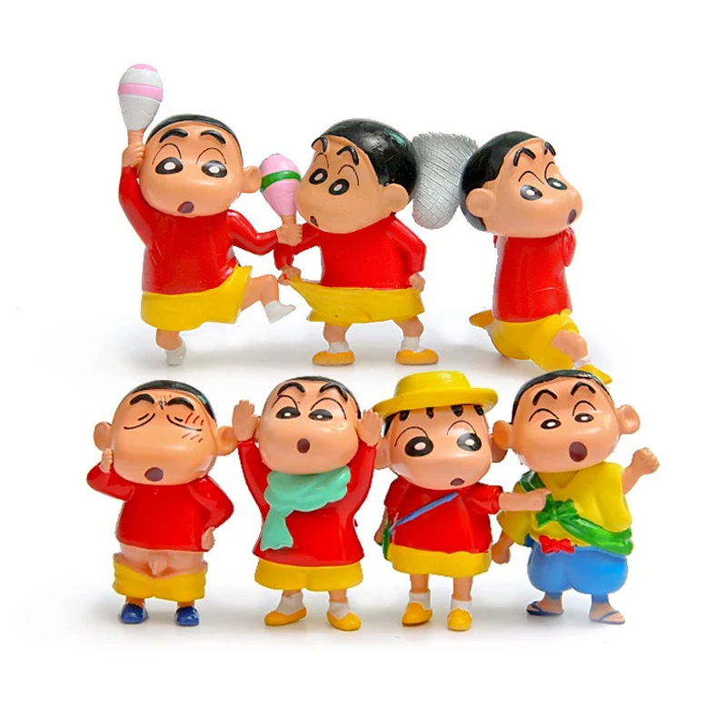 

7 шт./партия, фигурки героев Аниме Crayon Shin-chan