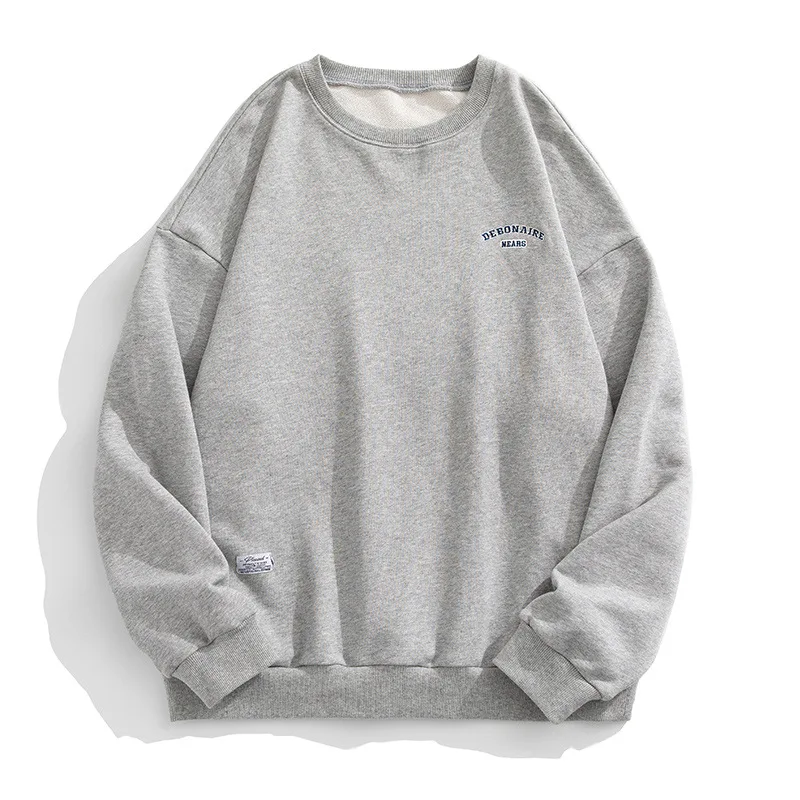 

Autumn New Men's Sweatshirt Korean Style Fashion Letter Embroidery Sweatshirts Couple Loose Tide Brand Round Neck Hoodies Jacket