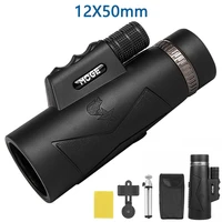 12x50 powerful monocular telescope low light night vision hd telescope bak7 prism with tripod optional for wildlife scouting