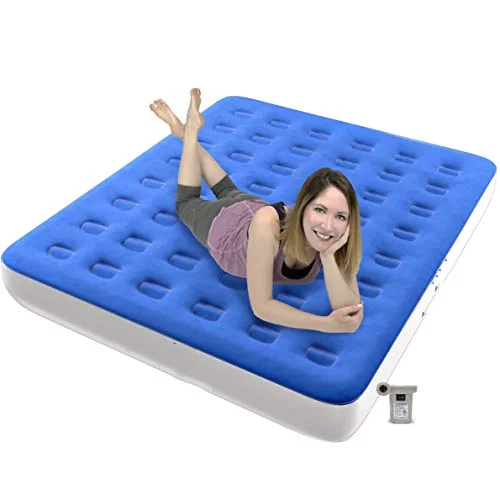 

Luxury 9 Inch Queen Never-Leak Air Mattress including High Speed Pump, Blue