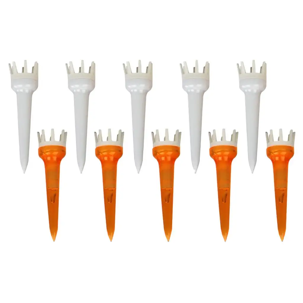 

10 pieces golf tee random color pin plastic PE golf tees with top