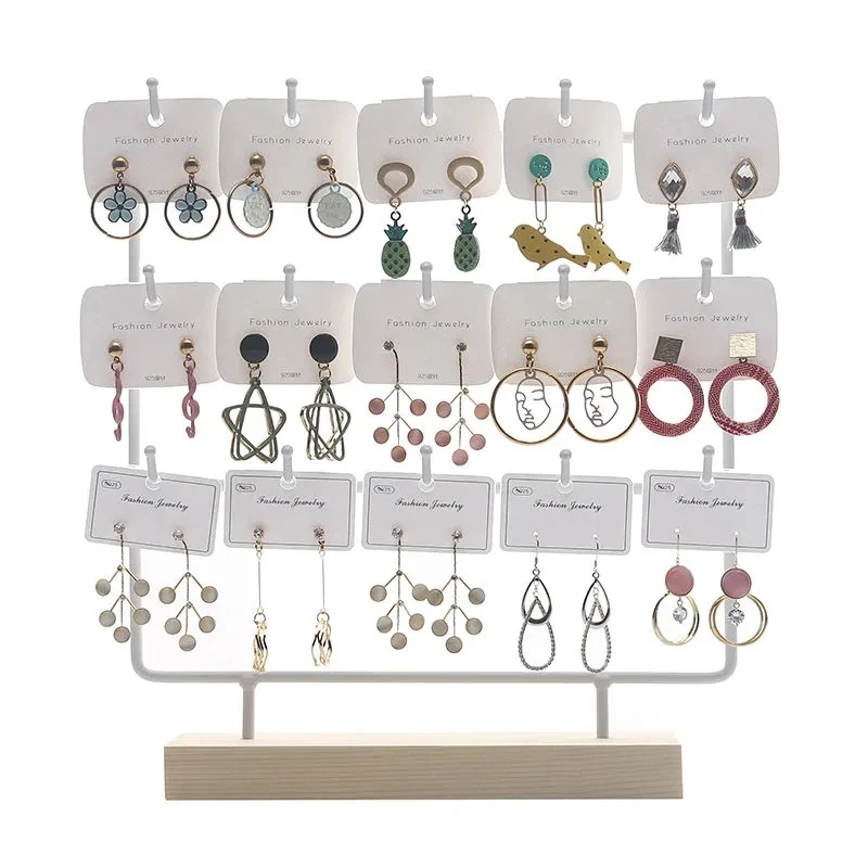 Black Earrings Jewelry Display Stand Hook Up Jewelry Organizer Rack Holder Activity Necklace Ring Display Stand Store Decoration