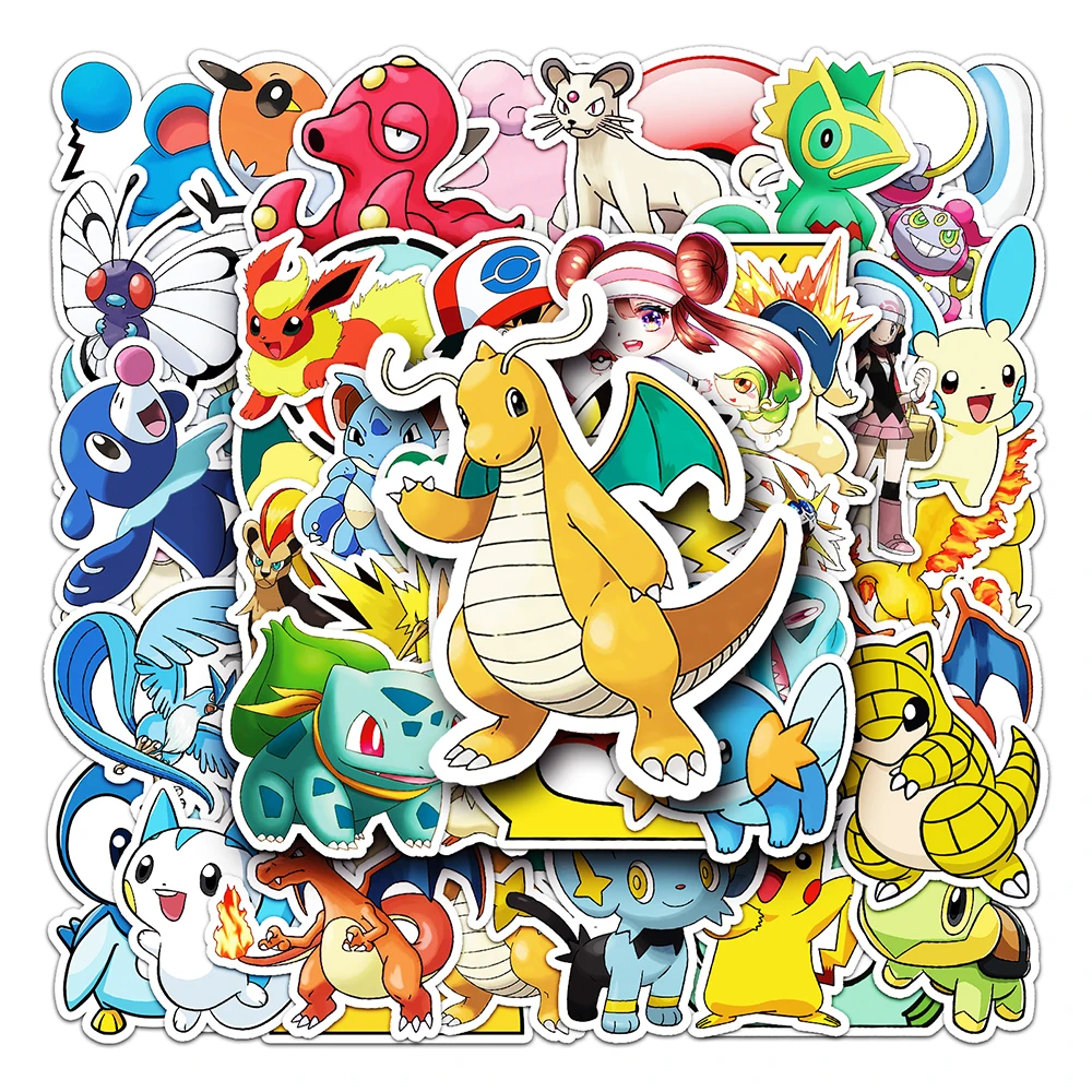 

10/30/50PCS Anime Pokemon Stickers for Kid Gift DIY Laptop Wall Stationary Luggage Phone Waterproof PVC Funny Decals Classic Toy