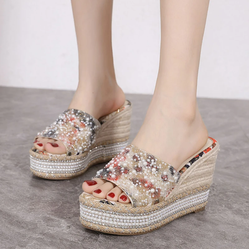 

Platform Shoes for Women Women's Sandals High Heels Fashion Luxury Sandal Thick Sole Woman's Slippers Summer 2022 Shoe Ladies