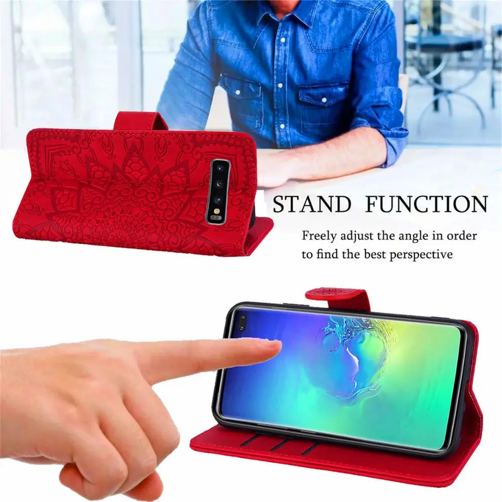 Leather Flip Case For Samsung Galaxy S22 S23 Ultra S8 S9 S10 S20+ S21 FE Note 10 Plus Holder Wallet Stand Bags Phone Cover Coque